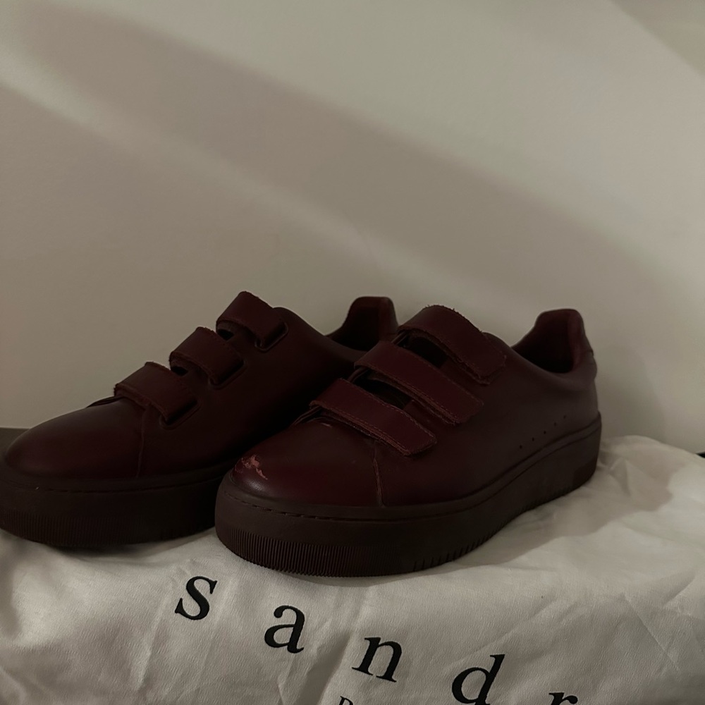 Women’s Burgundy Velcro Sandro Sneakers
